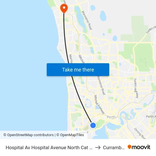 Hospital Av Hospital Avenue North Cat Id 114 to Currambine map