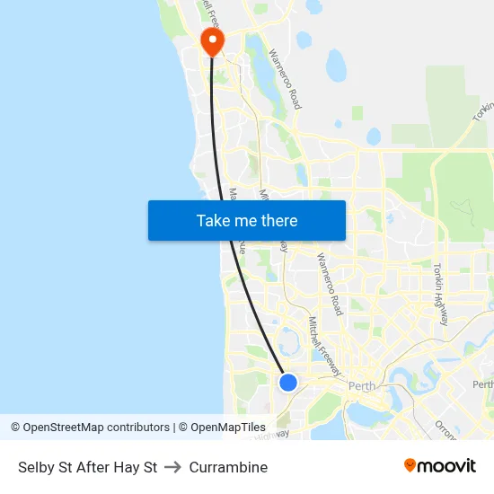 Selby St After Hay St to Currambine map