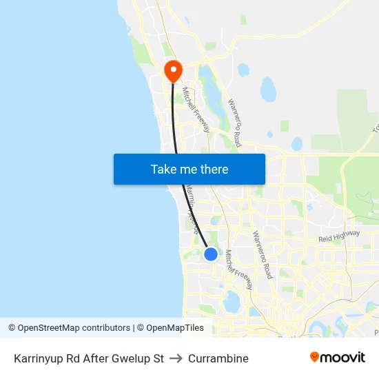 Karrinyup Rd After Gwelup St to Currambine map