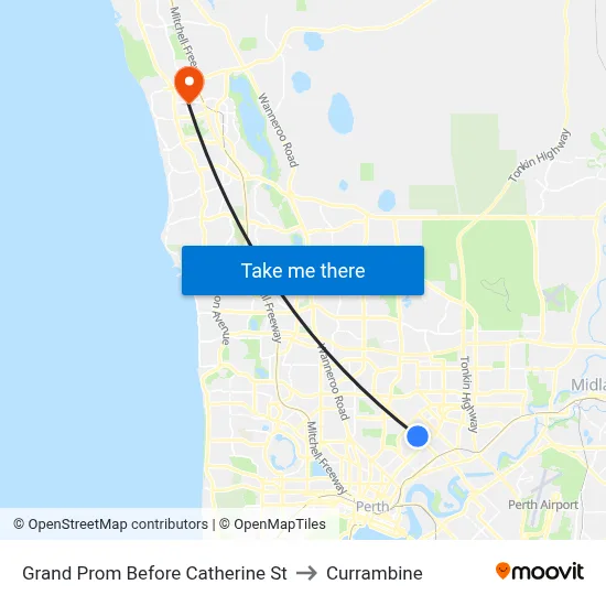 Grand Prom Before Catherine St to Currambine map