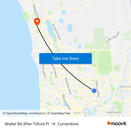 Walter Rd After Tilford Pl to Currambine map