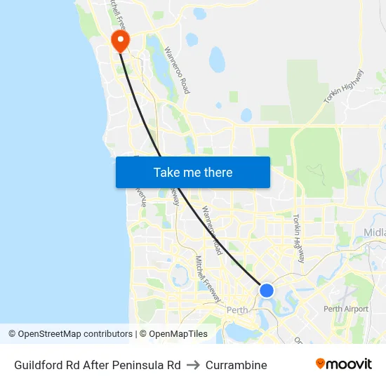 Guildford Rd After Peninsula Rd to Currambine map