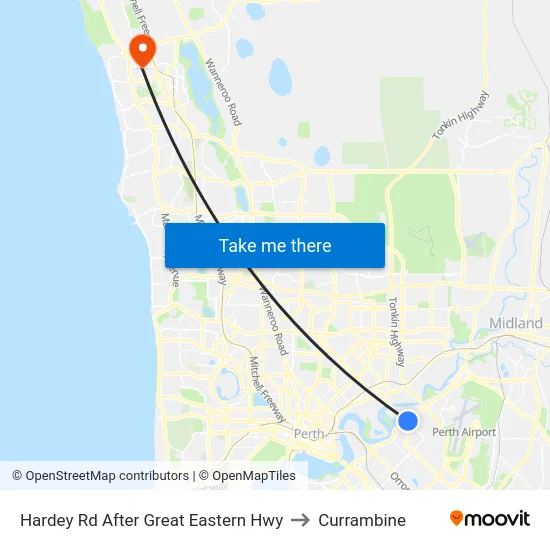 Hardey Rd After Great Eastern Hwy to Currambine map