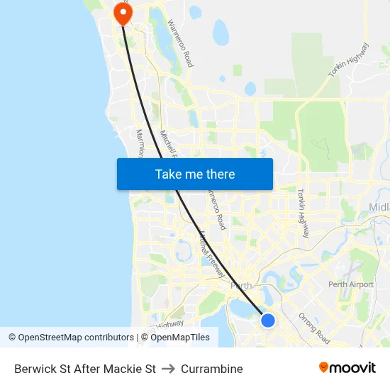 Berwick St After Mackie St to Currambine map