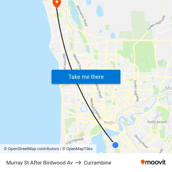 Murray St After Birdwood Av to Currambine map