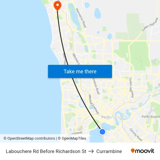Labouchere Rd Before Richardson St to Currambine map