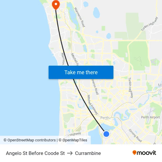 Angelo St Before Coode St to Currambine map