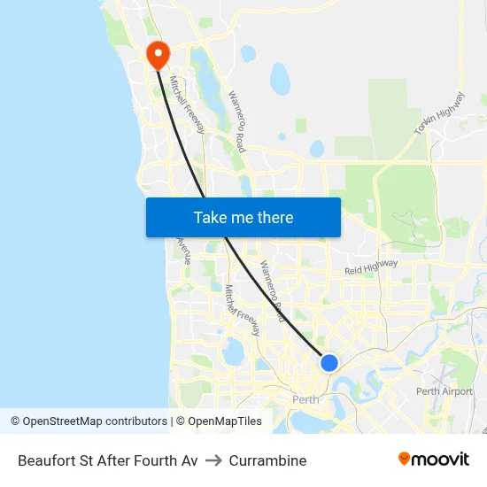 Beaufort St After Fourth Av to Currambine map
