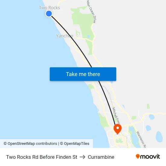 Two Rocks Rd Before Finden St to Currambine map