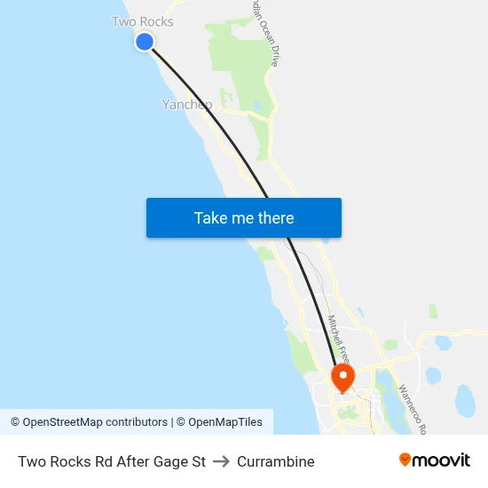 Two Rocks Rd After Gage St to Currambine map