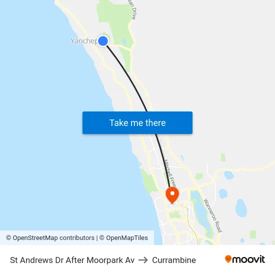 St Andrews Dr After Moorpark Av to Currambine map