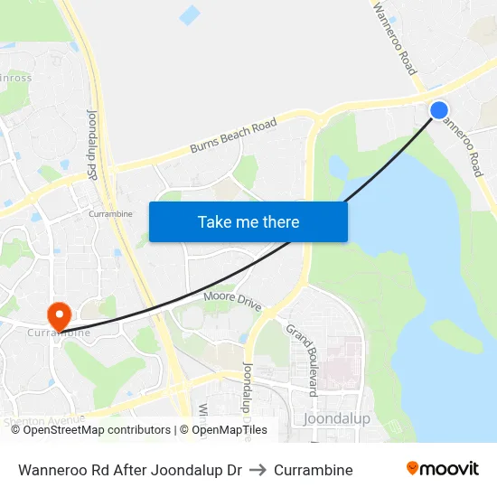 Wanneroo Rd After Joondalup Dr to Currambine map