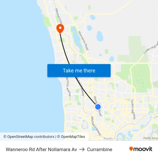 Wanneroo Rd After Nollamara Av to Currambine map