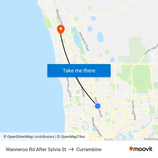 Wanneroo Rd After Sylvia St to Currambine map