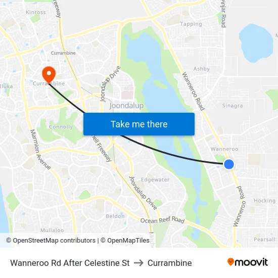 Wanneroo Rd After Celestine St to Currambine map
