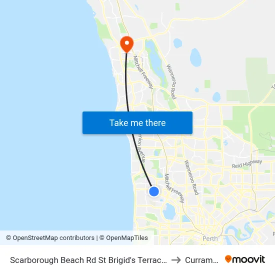 Scarborough Beach Rd St Brigid's Terrace Cat Id 29 to Currambine map