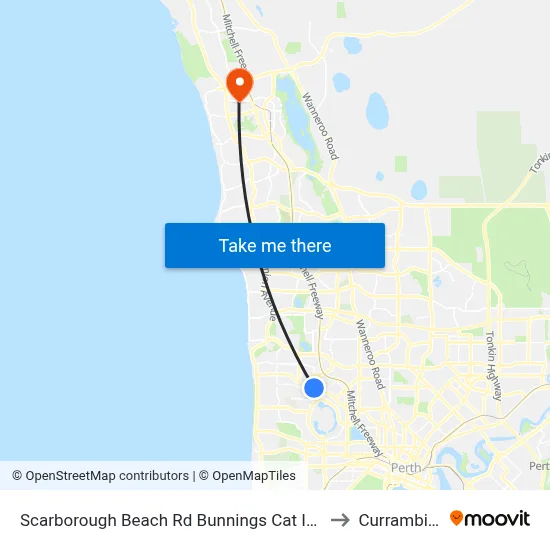 Scarborough Beach Rd Bunnings Cat Id 34 to Currambine map