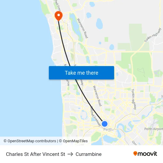 Charles St After Vincent St to Currambine map