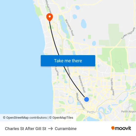 Charles St After Gill St to Currambine map