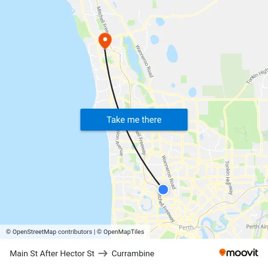 Main St After Hector St to Currambine map