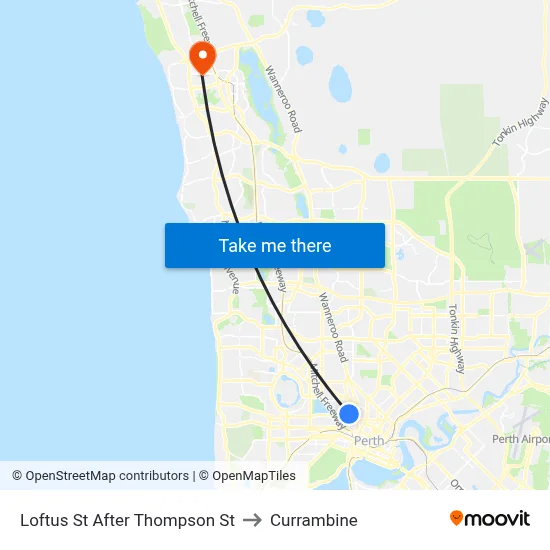 Loftus St After Thompson St to Currambine map