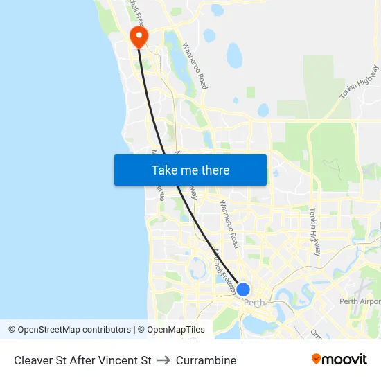 Cleaver St After Vincent St to Currambine map