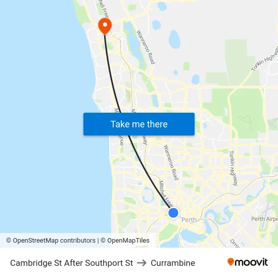 Cambridge St After Southport St to Currambine map