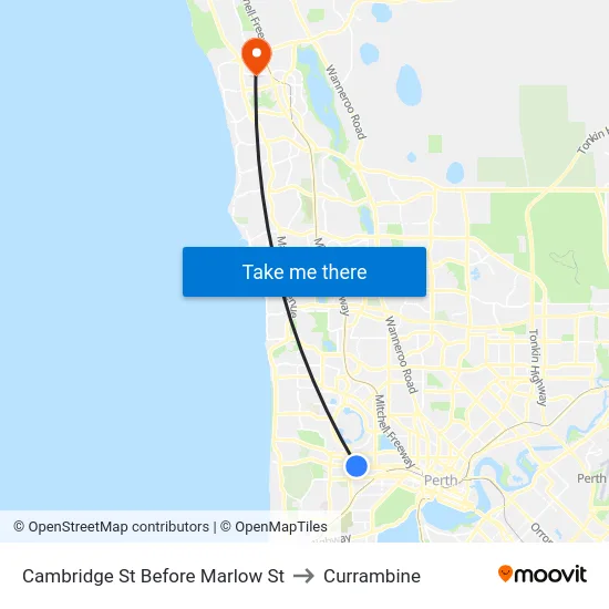 Cambridge St Before Marlow St to Currambine map