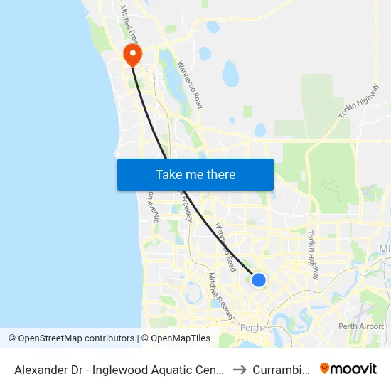Alexander Dr - Inglewood Aquatic Centre to Currambine map