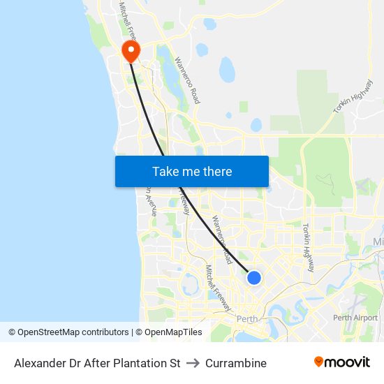 Alexander Dr After Plantation St to Currambine map