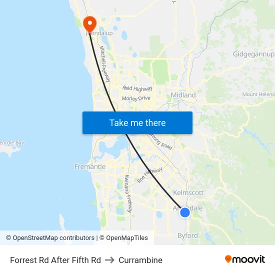 Forrest Rd After Fifth Rd to Currambine map