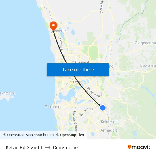 Kelvin Rd Stand 1 to Currambine map