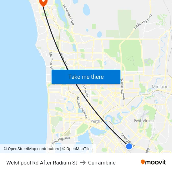 Welshpool Rd After Radium St to Currambine map