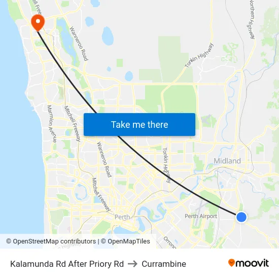 Kalamunda Rd After Priory Rd to Currambine map