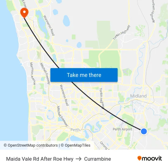 Maida Vale Rd After Roe Hwy to Currambine map