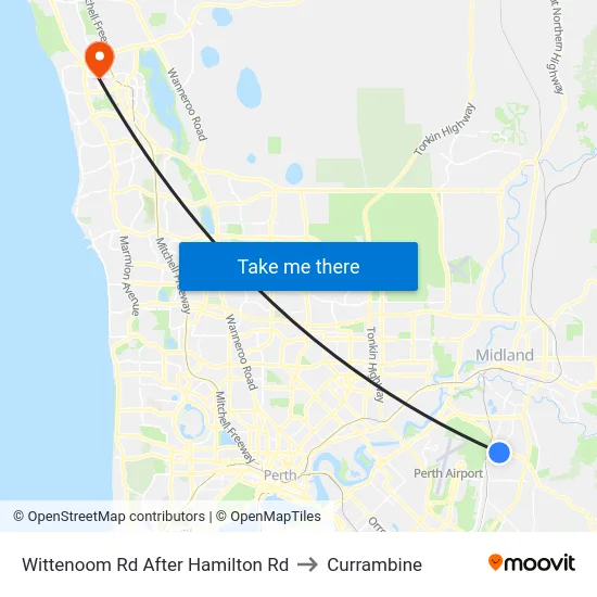 Wittenoom Rd After Hamilton Rd to Currambine map