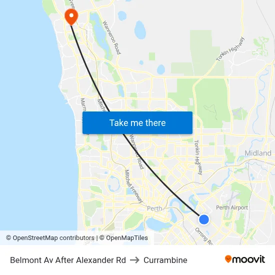 Belmont Av After Alexander Rd to Currambine map