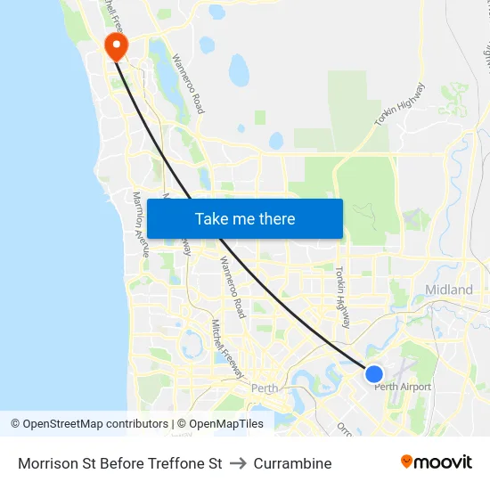 Morrison St Before Treffone St to Currambine map