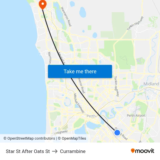 Star St After Oats St to Currambine map
