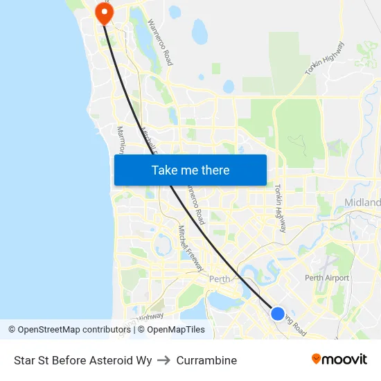 Star St Before Asteroid Wy to Currambine map