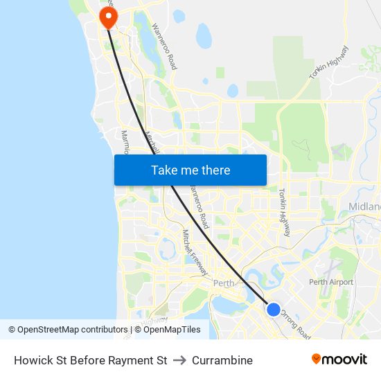 Howick St Before Rayment St to Currambine map