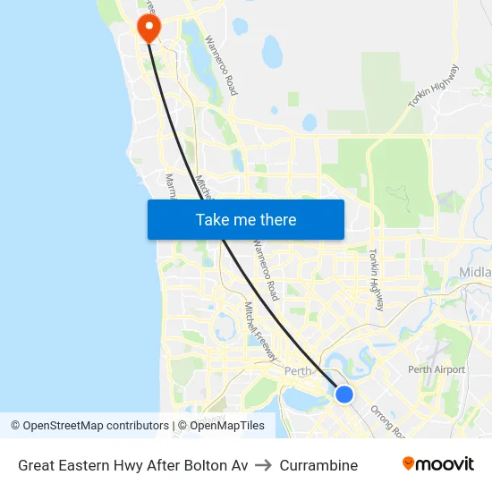 Great Eastern Hwy After Bolton Av to Currambine map