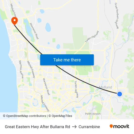 Great Eastern Hwy After Bullarra Rd to Currambine map