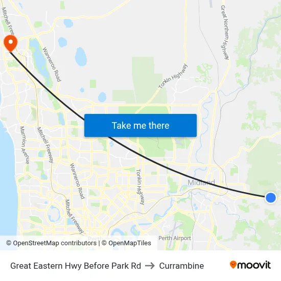 Great Eastern Hwy Before Park Rd to Currambine map