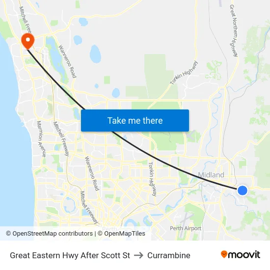 Great Eastern Hwy After Scott St to Currambine map