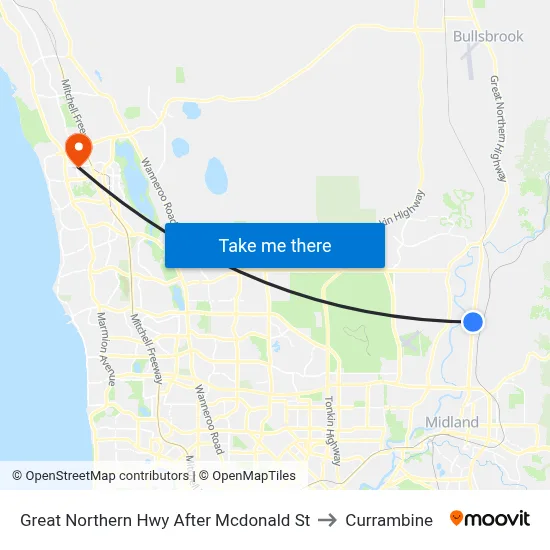 Great Northern Hwy After Mcdonald St to Currambine map