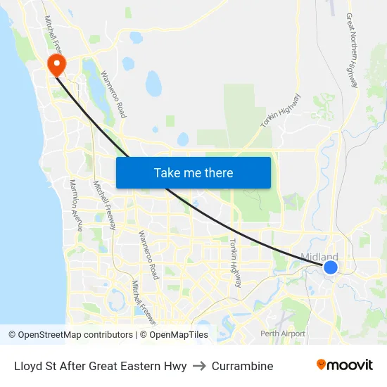 Lloyd St After Great Eastern Hwy to Currambine map