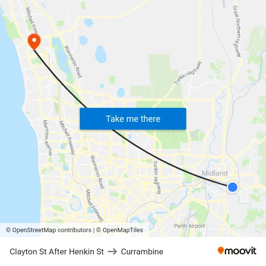 Clayton St After Henkin St to Currambine map