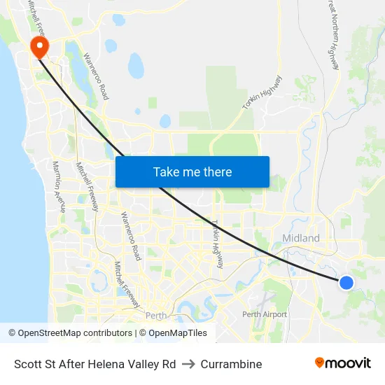 Scott St After Helena Valley Rd to Currambine map