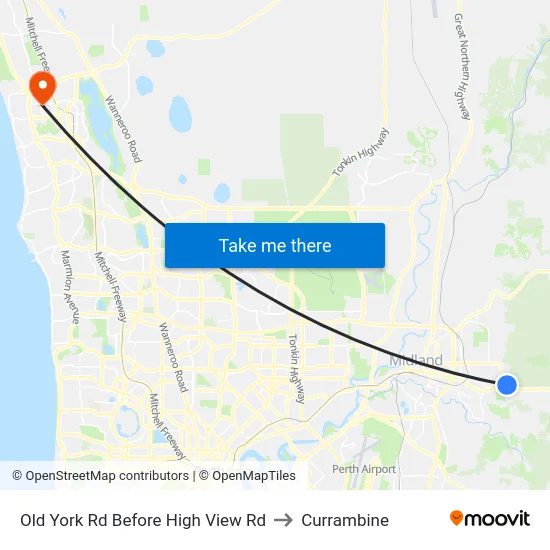 Old York Rd Before High View Rd to Currambine map